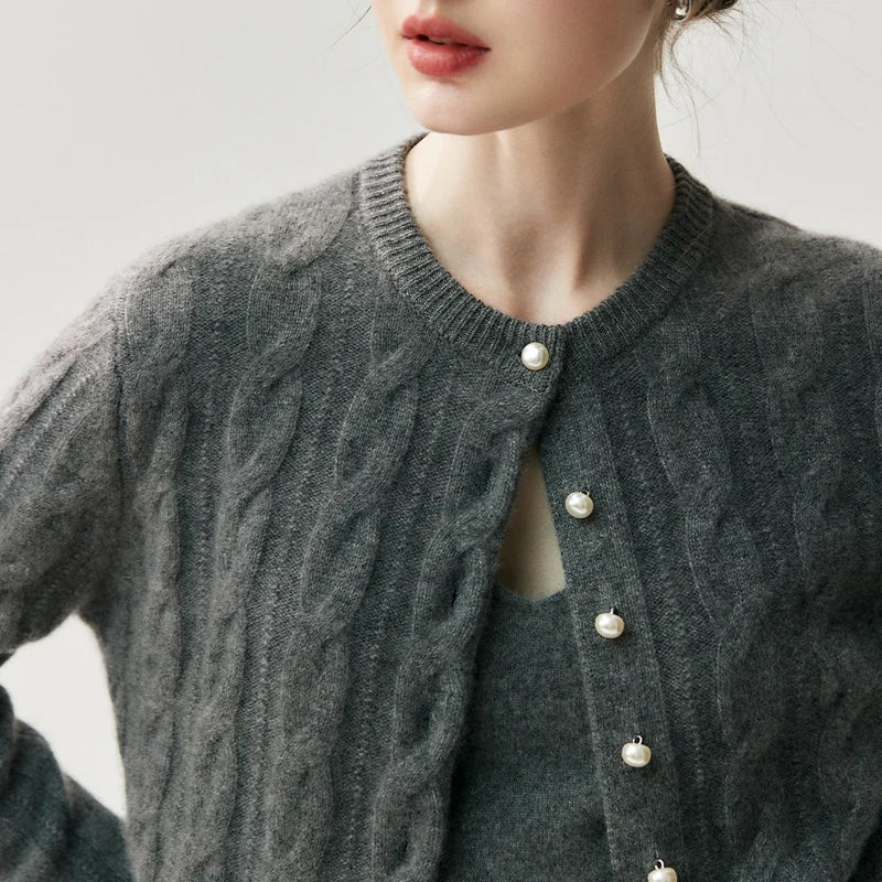  Pearl Button Cashmere Cardigan