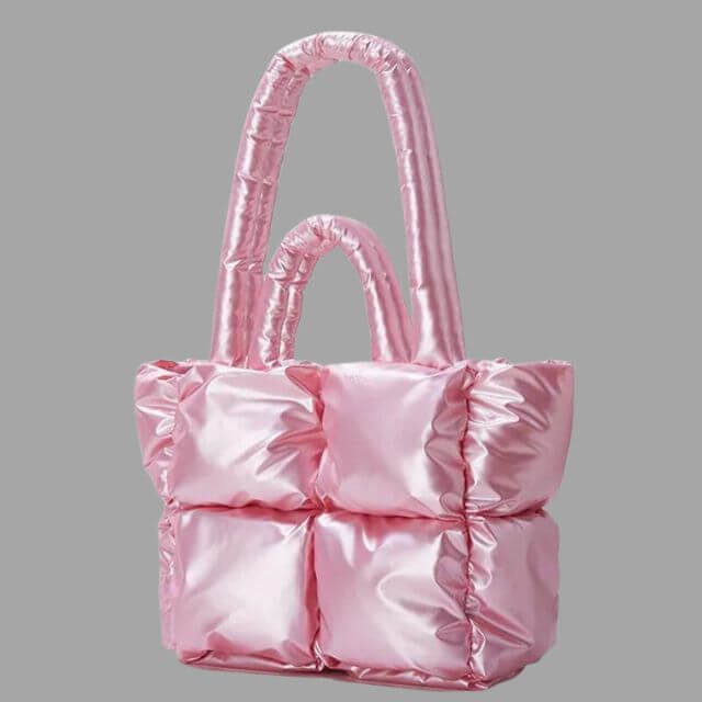 Metallic Puffer Tote Bag Designer Handbag