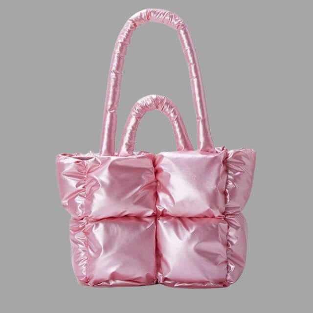 Metallic Puffer Tote Bag Designer Handbag
