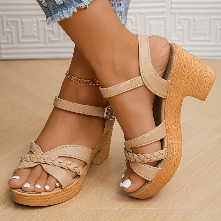 Platform Square Heel Gladiator Sandals