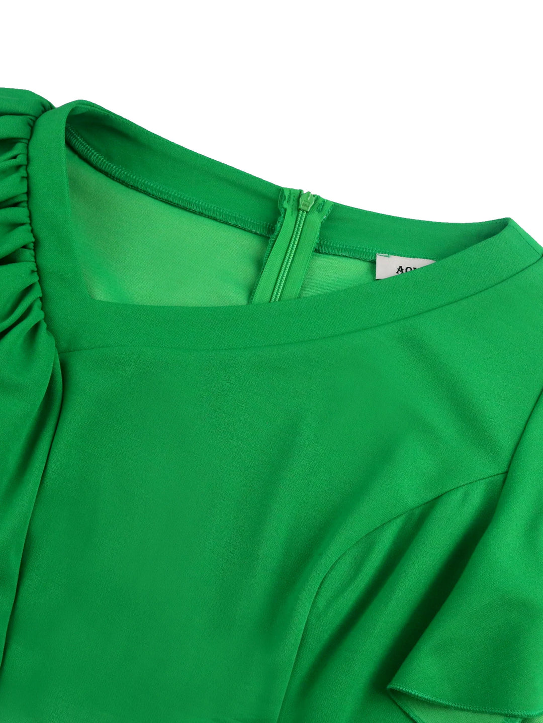 Pleated Ruffle Sleeve Midi Dress