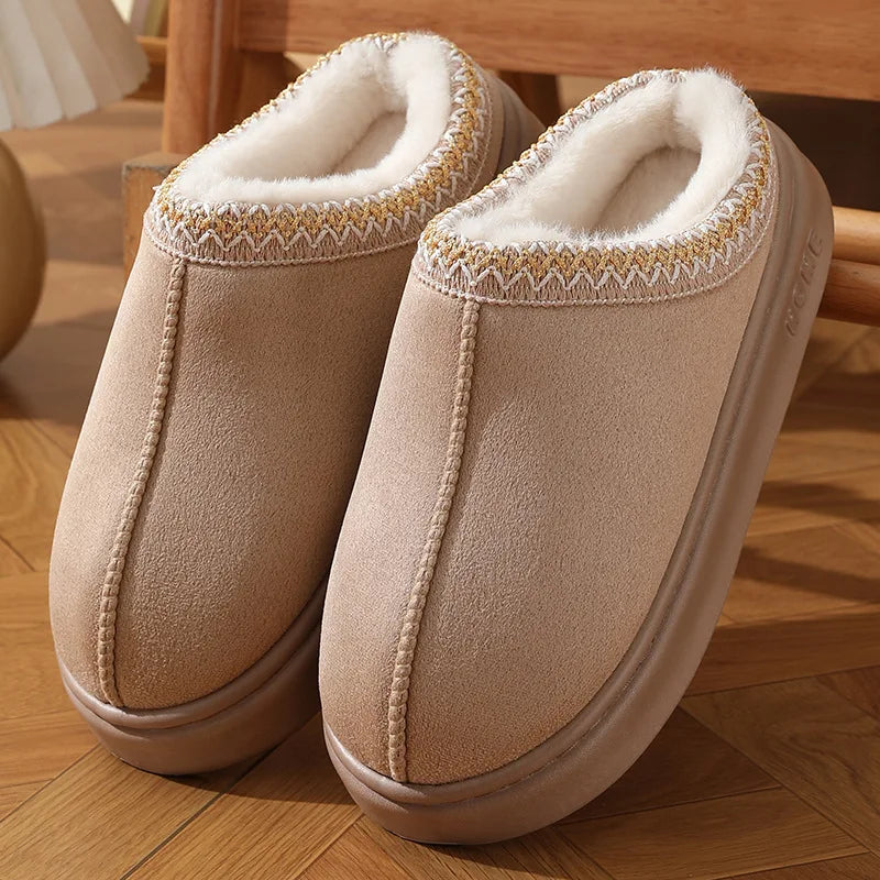Plush Platform Home Slippers for Women