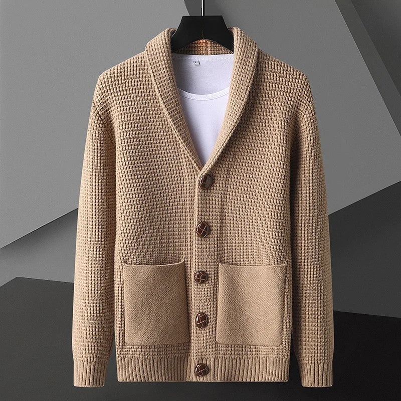 Premium Cotton Knit Shawl Collar Cardigan