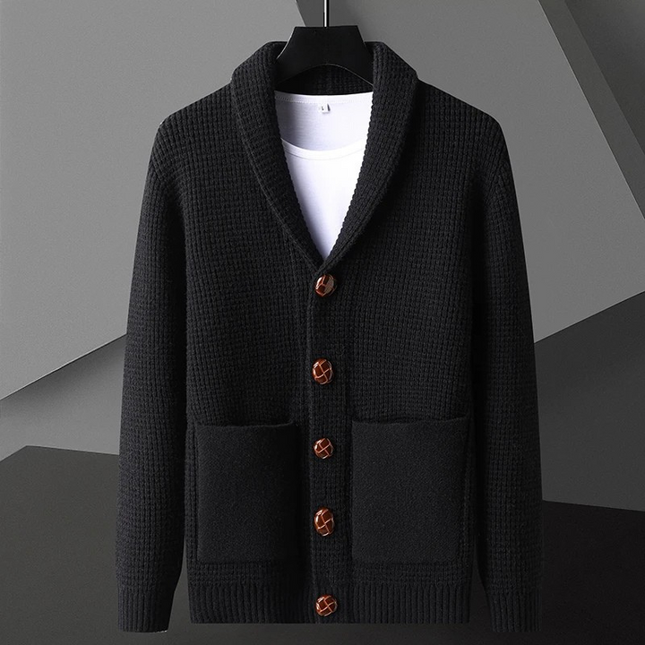 Premium Cotton Knit Shawl Collar Cardigan