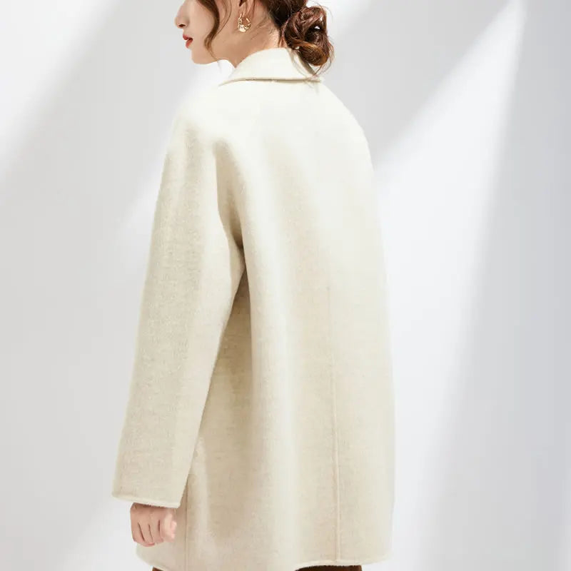 Premium Wool Blend Double-Breasted Coat