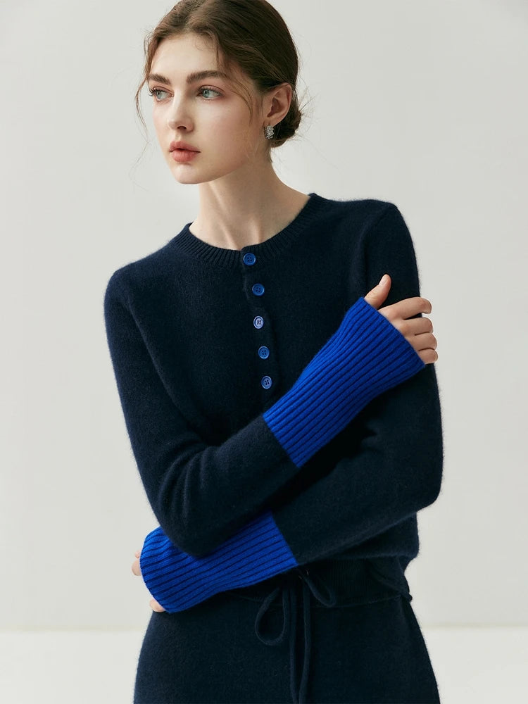 Pure Cashmere Button Cardigan Long Sleeve