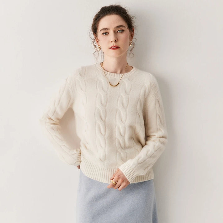 Pure Cashmere Cable Knit Sweater