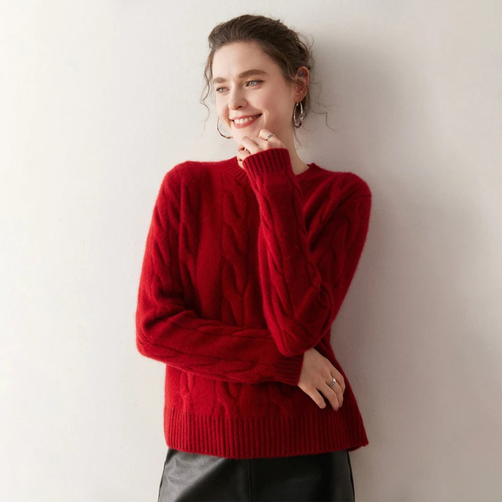 Pure Cashmere Cable Knit Sweater