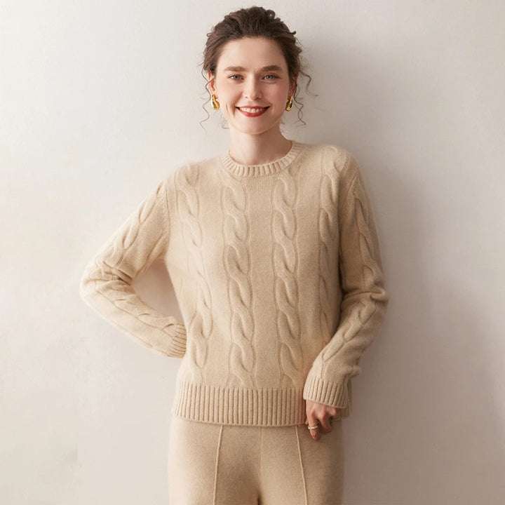 Pure Cashmere Cable Knit Sweater