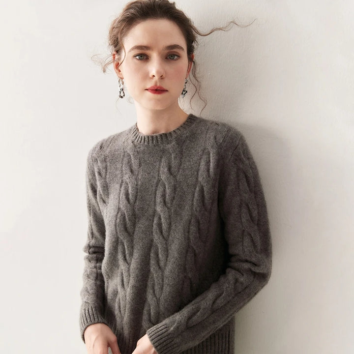 Pure Cashmere Cable Knit Sweater