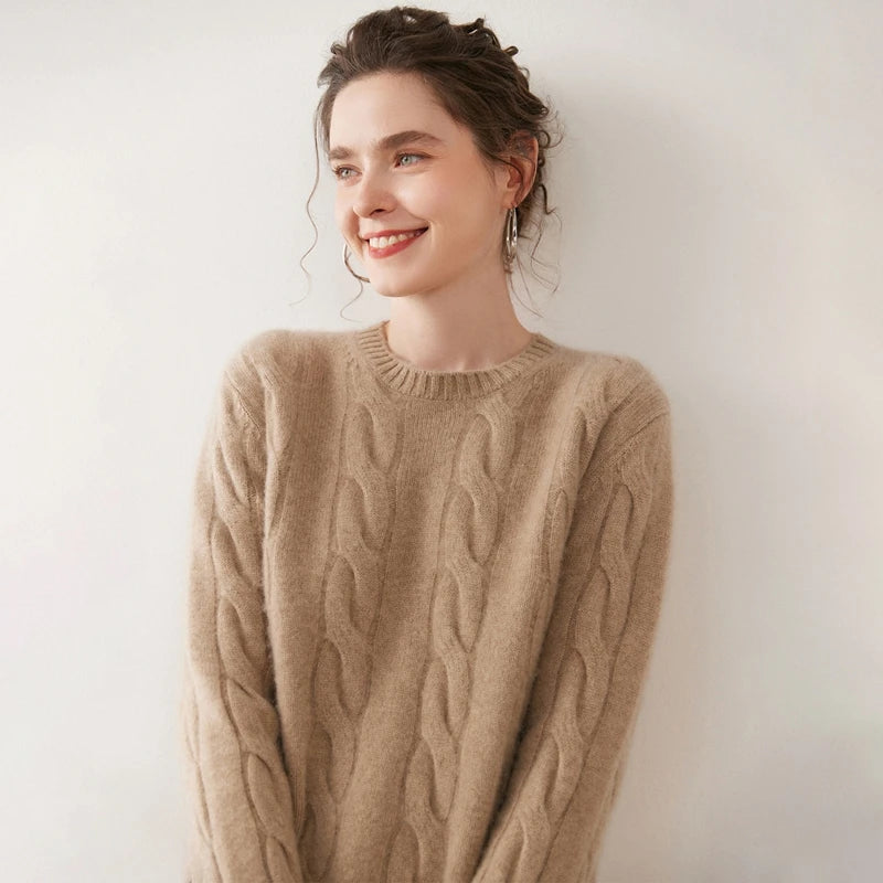 Pure Cashmere Cable Knit Sweater