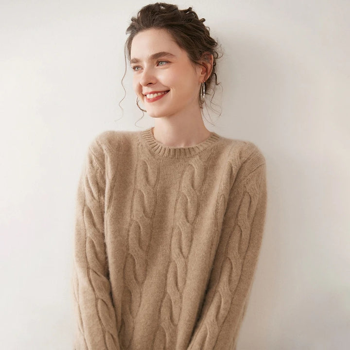 Pure Cashmere Cable Knit Sweater