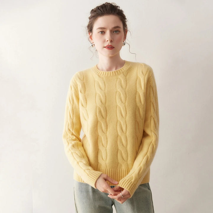 Pure Cashmere Cable Knit Sweater