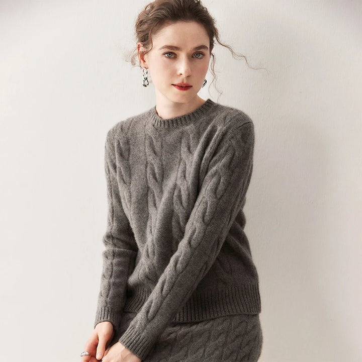 Pure Cashmere Cable Knit Sweater