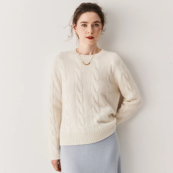 Pure Cashmere Cable Knit Sweater