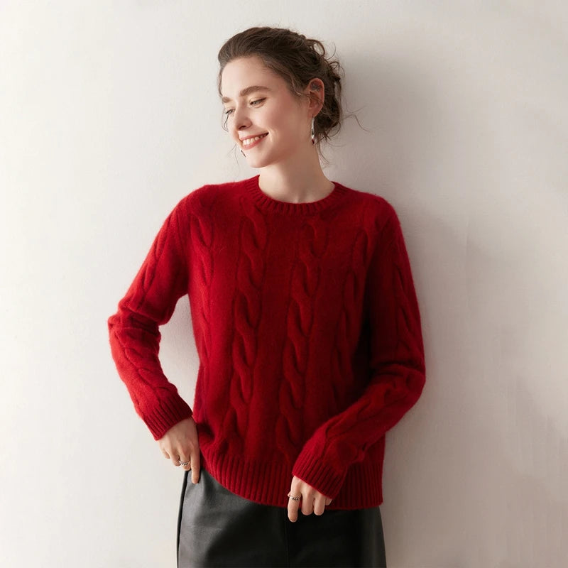 Pure Cashmere Cable Knit Sweater