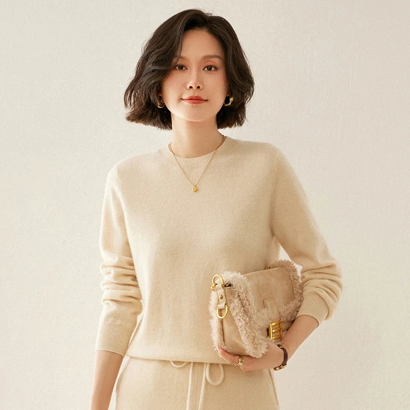  Pure Cashmere Crew Neck Sweater