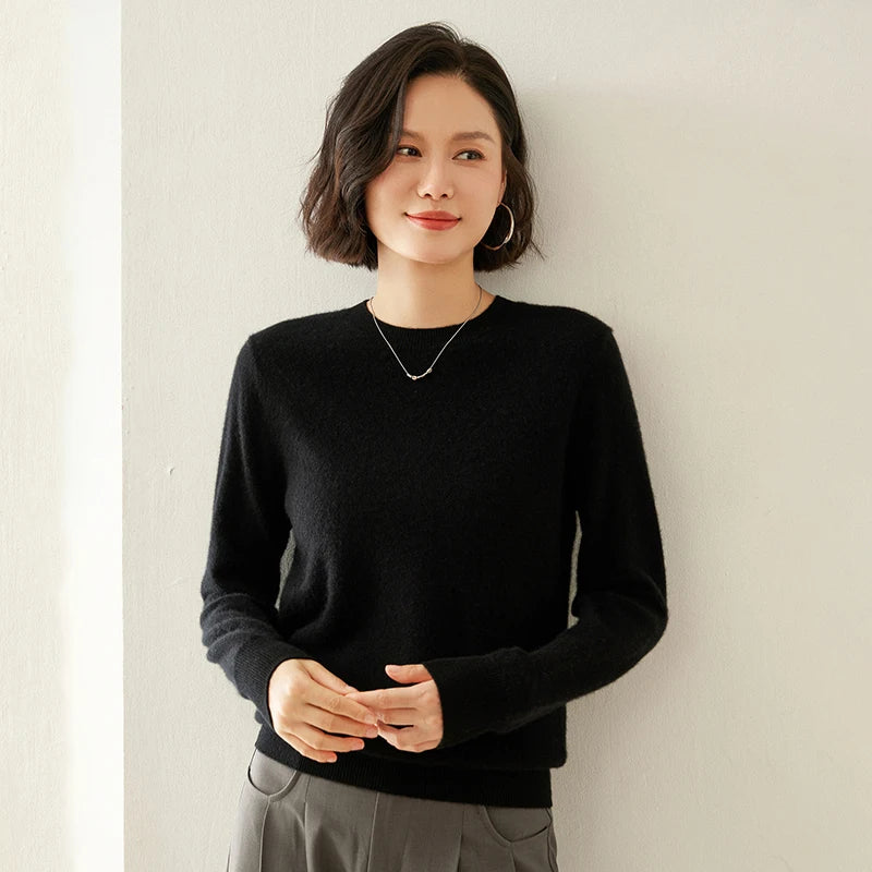  Pure Cashmere Crew Neck Sweater