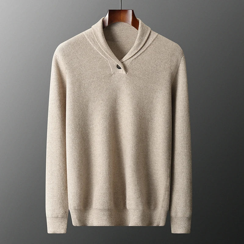 Pure Cashmere Knit Business Casual Sweater