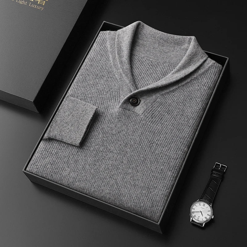 Pure Cashmere Knit Business Casual Sweater
