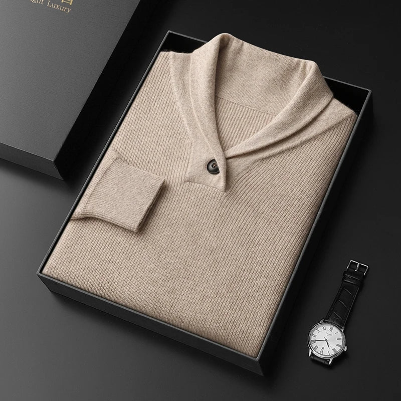 Pure Cashmere Knit Business Casual Sweater