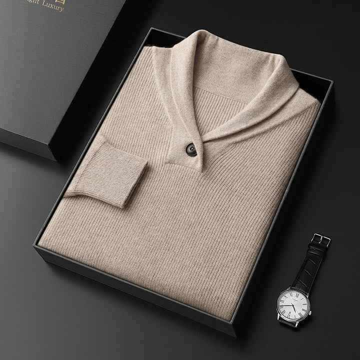 Pure Cashmere Knit Business Casual Sweater