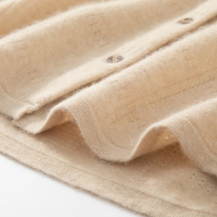 Pure Cashmere Knit Cardigan Shirt