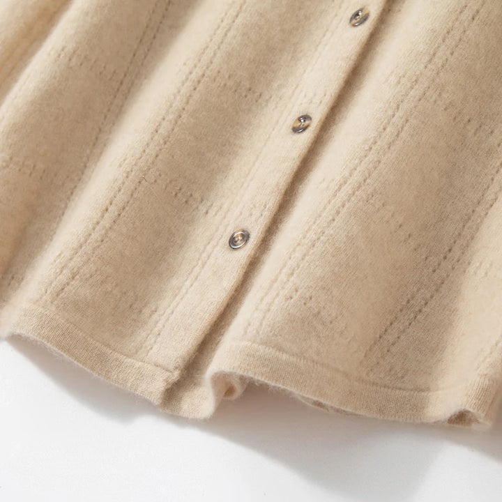 Pure Cashmere Knit Cardigan Shirt