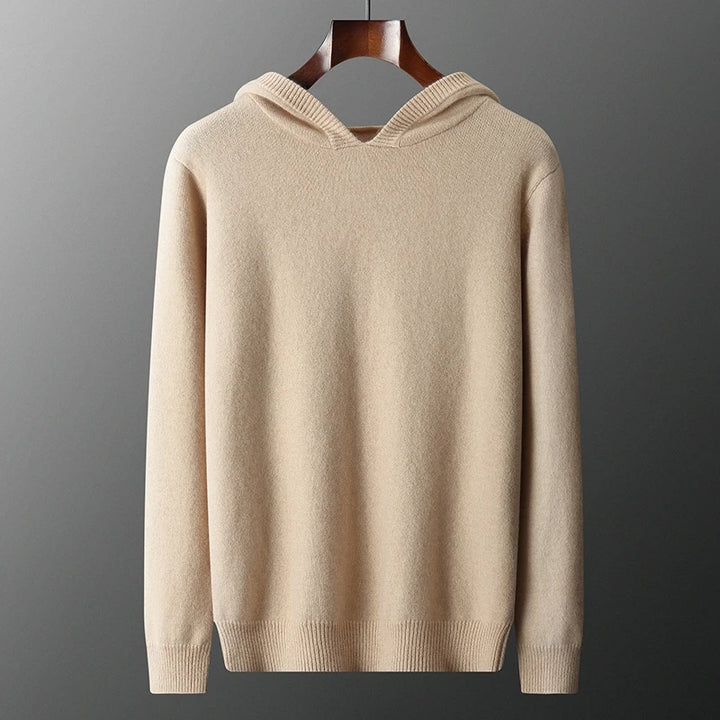 Pure Cashmere Knit Hooded Pullover