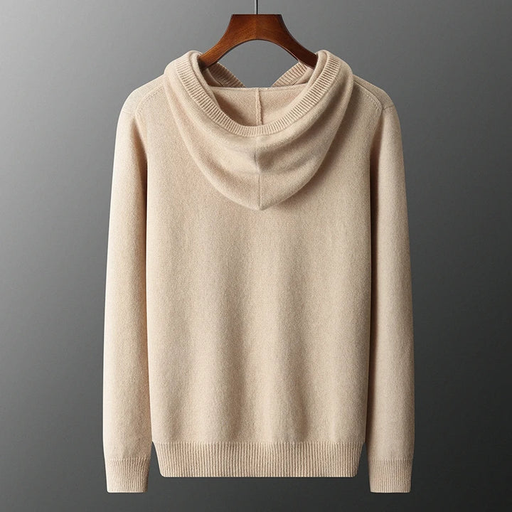 Pure Cashmere Knit Hooded Pullover