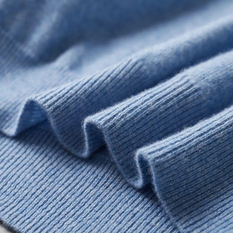 Pure Cashmere Knitted Polo Collar T-Shirt