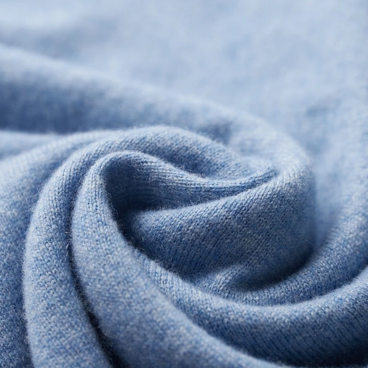Pure Cashmere Knitted Polo Collar T-Shirt