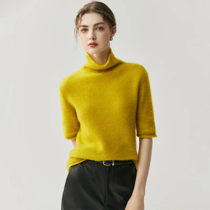 Pure Cashmere Mock Neck Pullover