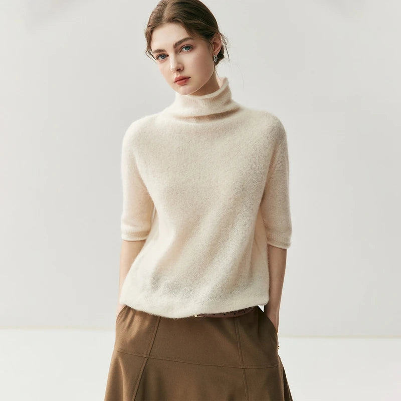 Pure Cashmere Mock Neck Pullover