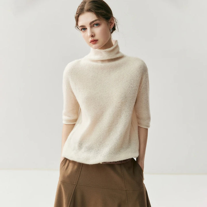 Pure Cashmere Mock Neck Pullover