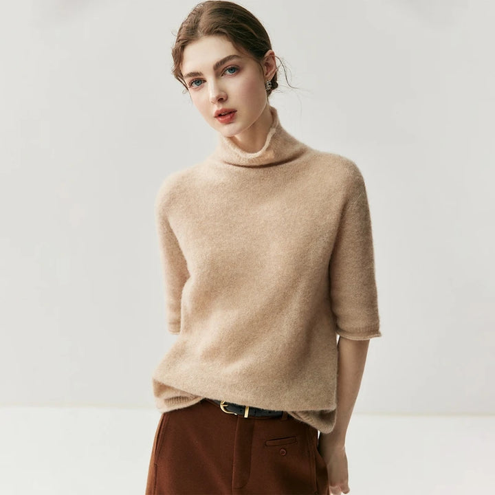 Pure Cashmere Mock Neck Pullover