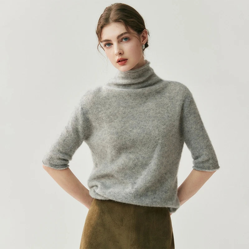 Pure Cashmere Mock Neck Pullover