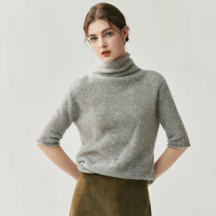 Pure Cashmere Mock Neck Pullover