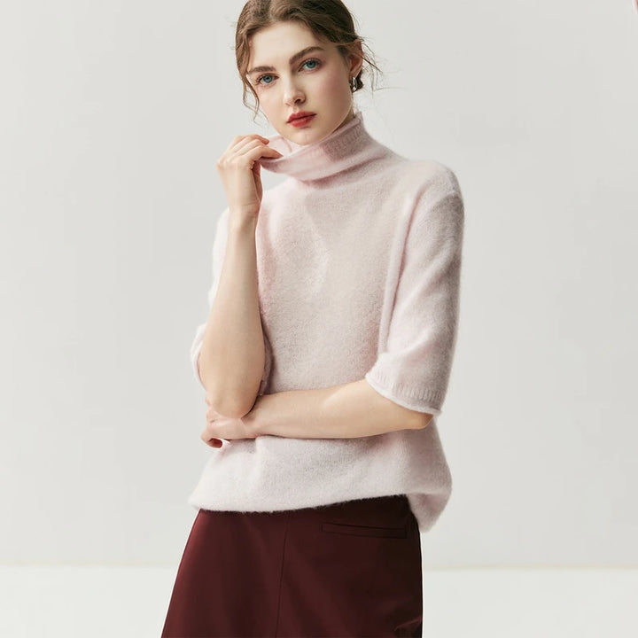 Pure Cashmere Mock Neck Pullover