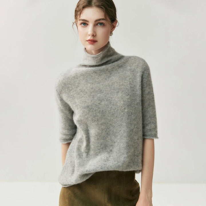 Pure Cashmere Mock Neck Pullover