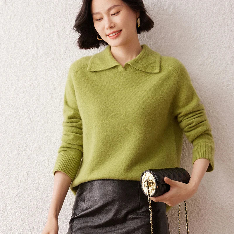 Pure Cashmere Polo Sweater