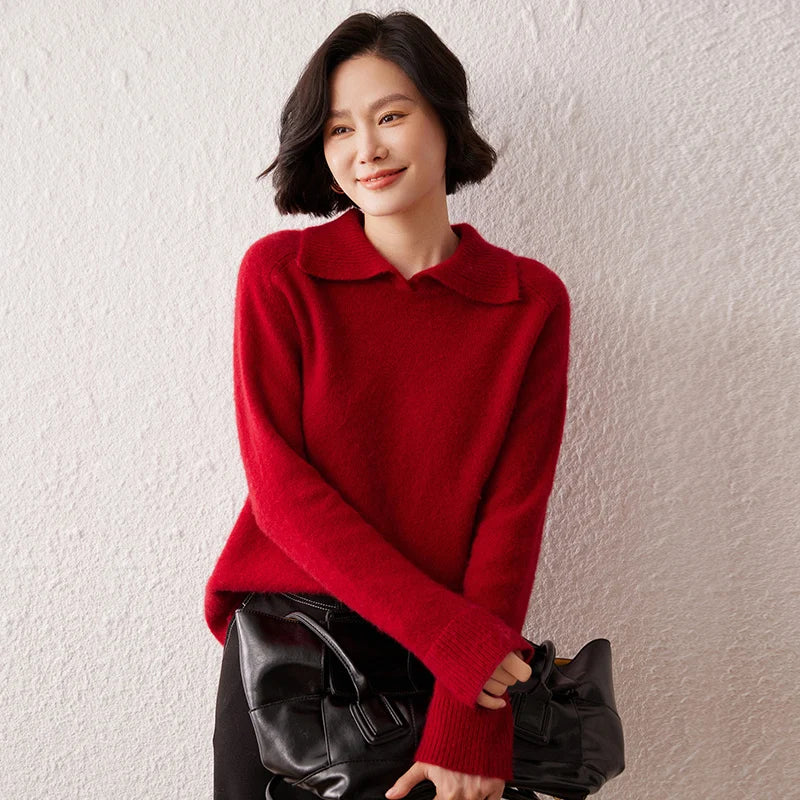 Pure Cashmere Polo Sweater