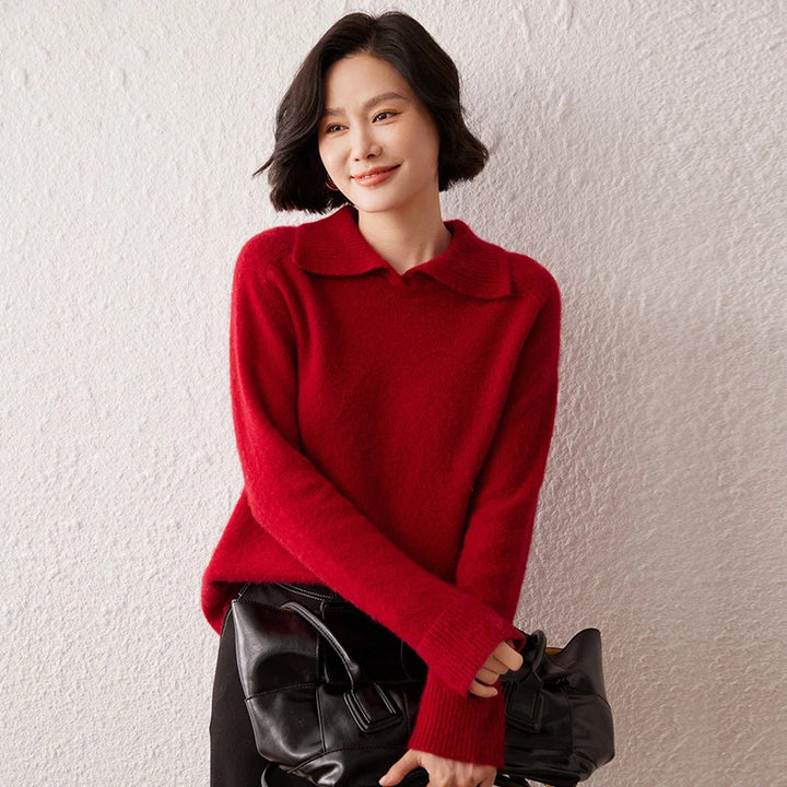 Pure Cashmere Polo Sweater