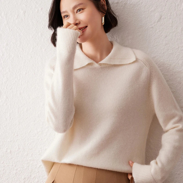 Pure Cashmere Polo Sweater