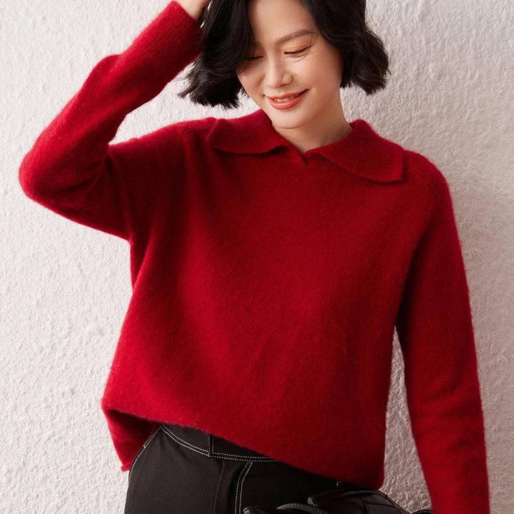 Pure Cashmere Polo Sweater