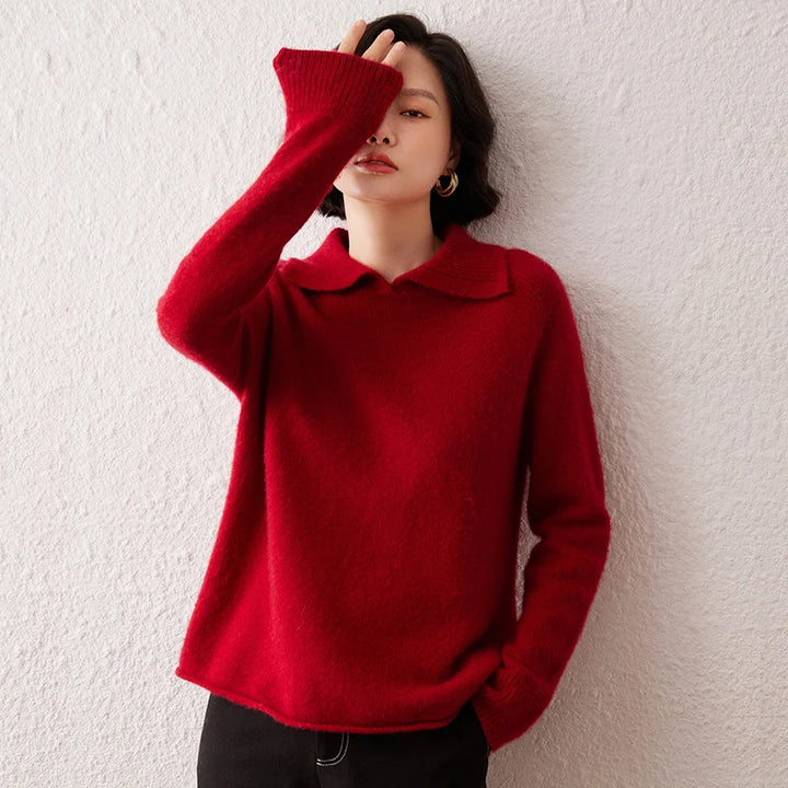 Pure Cashmere Polo Sweater