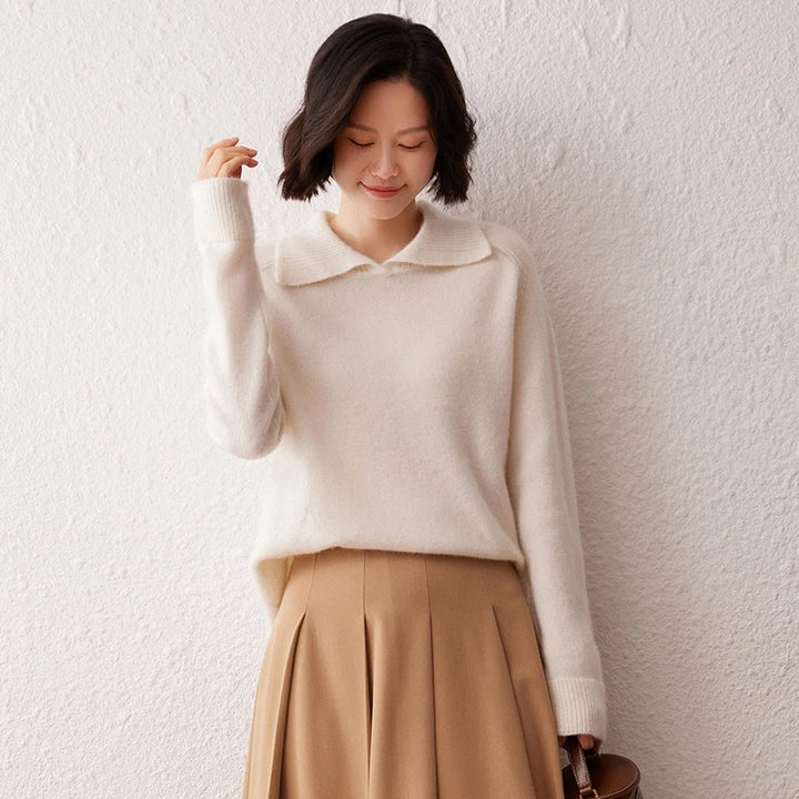 Pure Cashmere Polo Sweater