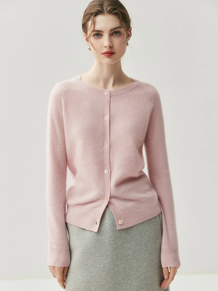 Pure Cashmere Round Neck Cardigan