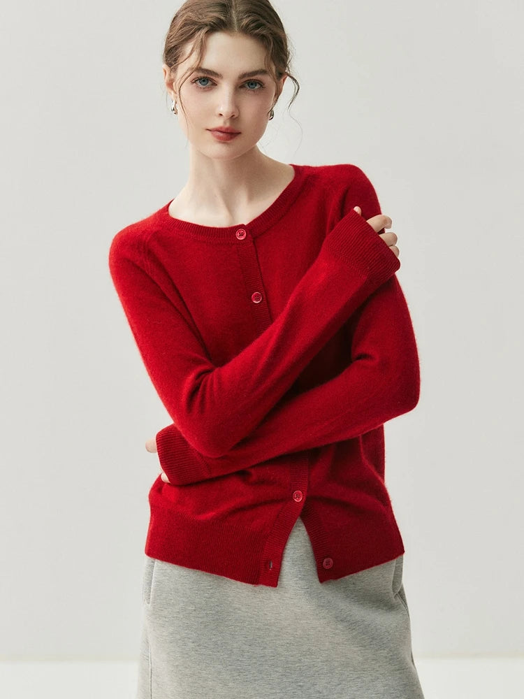 Pure Cashmere Round Neck Cardigan