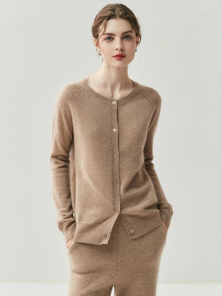 Pure Cashmere Round Neck Cardigan